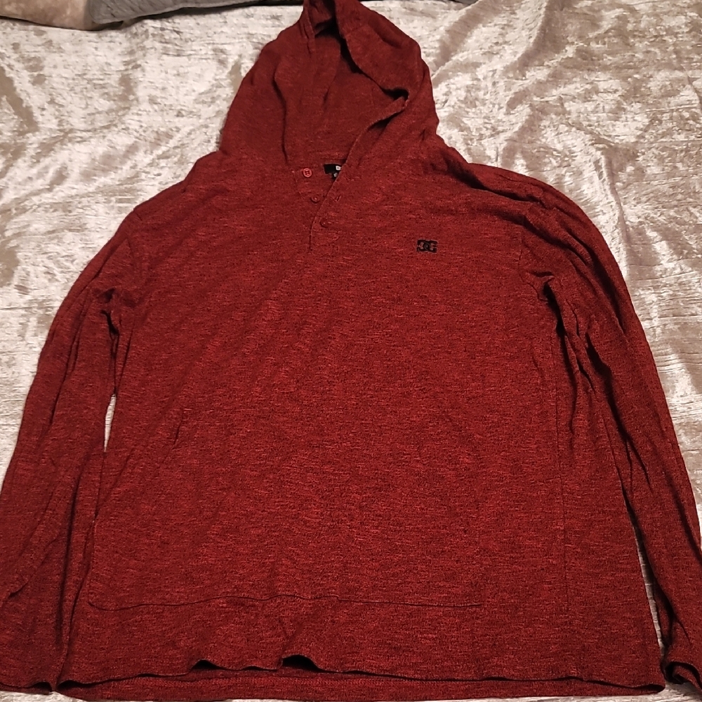Men's XL 3 Button Hoodie DC Maroon Knitwear